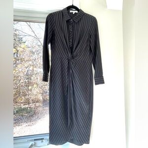 BCBGeneration Black Striped Midi Dress Sz. XS